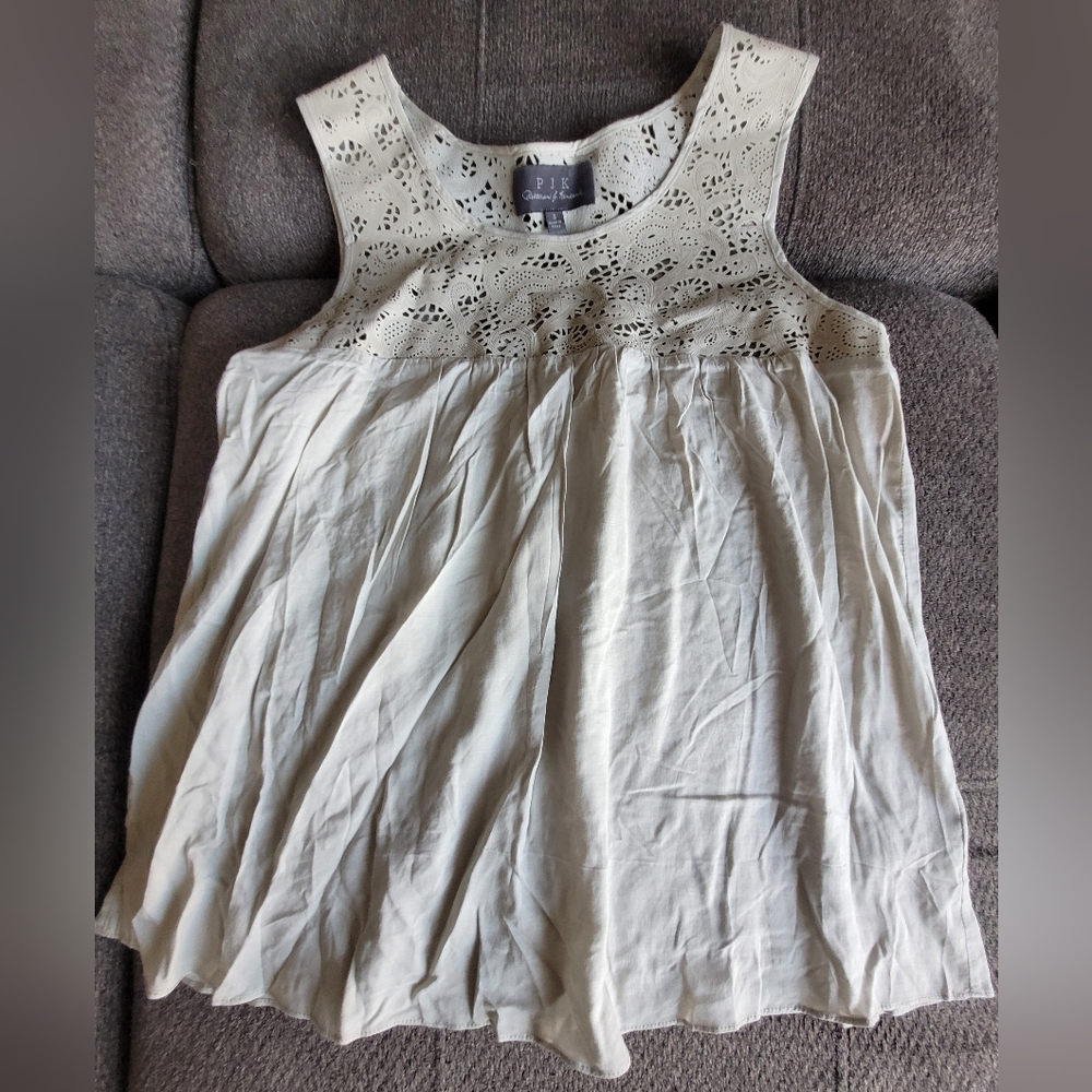 PJK Patterson J. KIncaid leather and rayon tank top in size small.